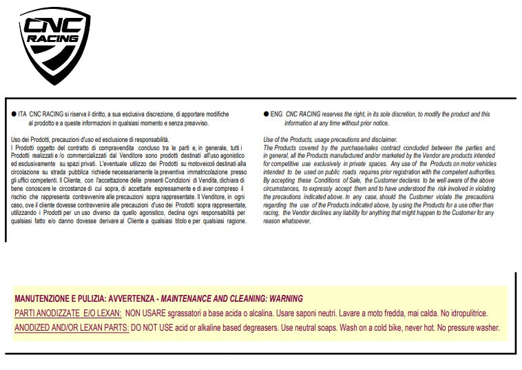 Tapa de tanque con cierre rápido Livery Tricolore CNC Racing Ducati Panigale V4/S (2025) TS401R 