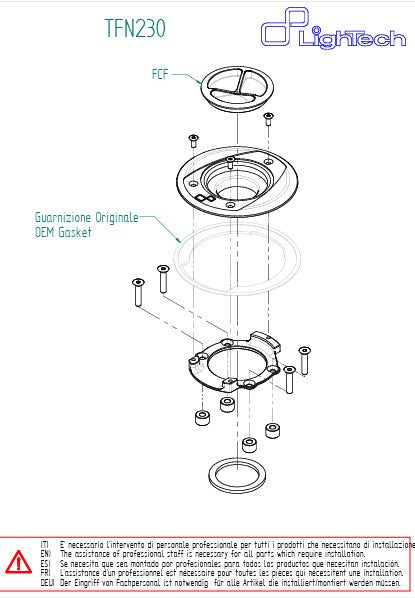 Tapa de tanque de rosca LighTech BMW S1000RR K67 (21-25) TFN230 