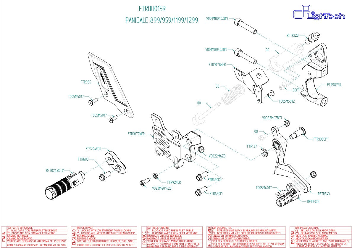 Sistema de frenos R LighTech Ducati Panigale 959 (16-19) FTRDU015R 