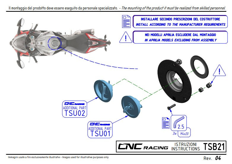 Tapa de tanque de carbono Pramac Racing Edición Limitada CNC Racing Ducati Panigale V4/S (2025) TSB21PR 