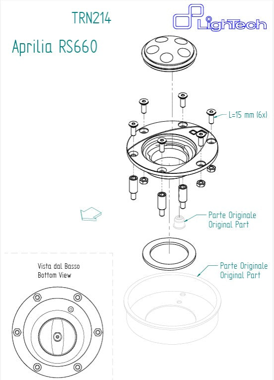 Tapa del tanque de rosca LighTech Aprilia RS 660 (20-25) TRN214 