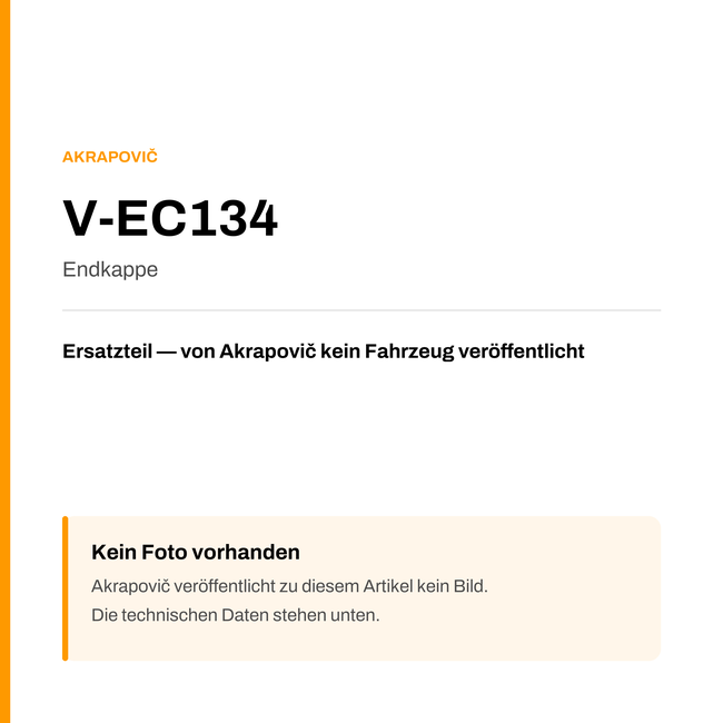 Akrapovic Endkappe V-EC134 — Platzhalter, kein Herstellerfoto verfügbar
