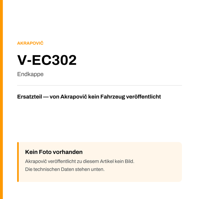 Akrapovic Endkappe V-EC302 — Platzhalter, kein Herstellerfoto verfügbar