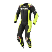 IXON Vortex 3 monoentrepieza Mono de cuero – Mono de carreras perforado | Hombre | Negro/Neón amarillo 