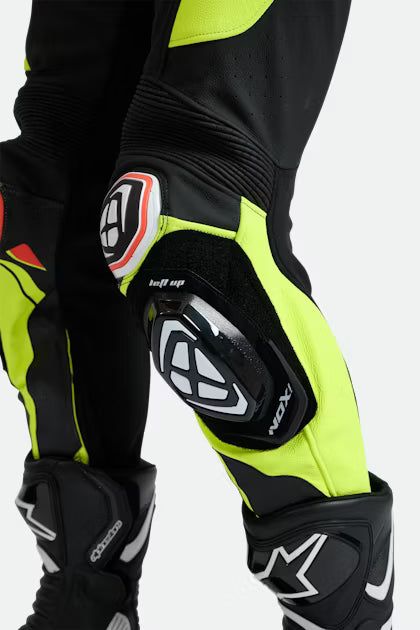 IXON Vortex 3 monoentrepieza Mono de cuero – Mono de carreras perforado | Hombre | Negro/Neón amarillo 