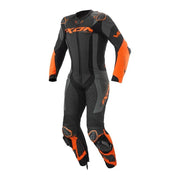 IXON Vortex 3 mono traje Mono de cuero – Mono de carreras perforado | Hombre | Negro/Antracita/Naranja 