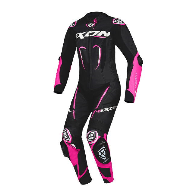 IXON Vortex 3 Lady monoentrepieza Mono de cuero – Traje de carreras perforado | Mujeres | Rosa/Negro 