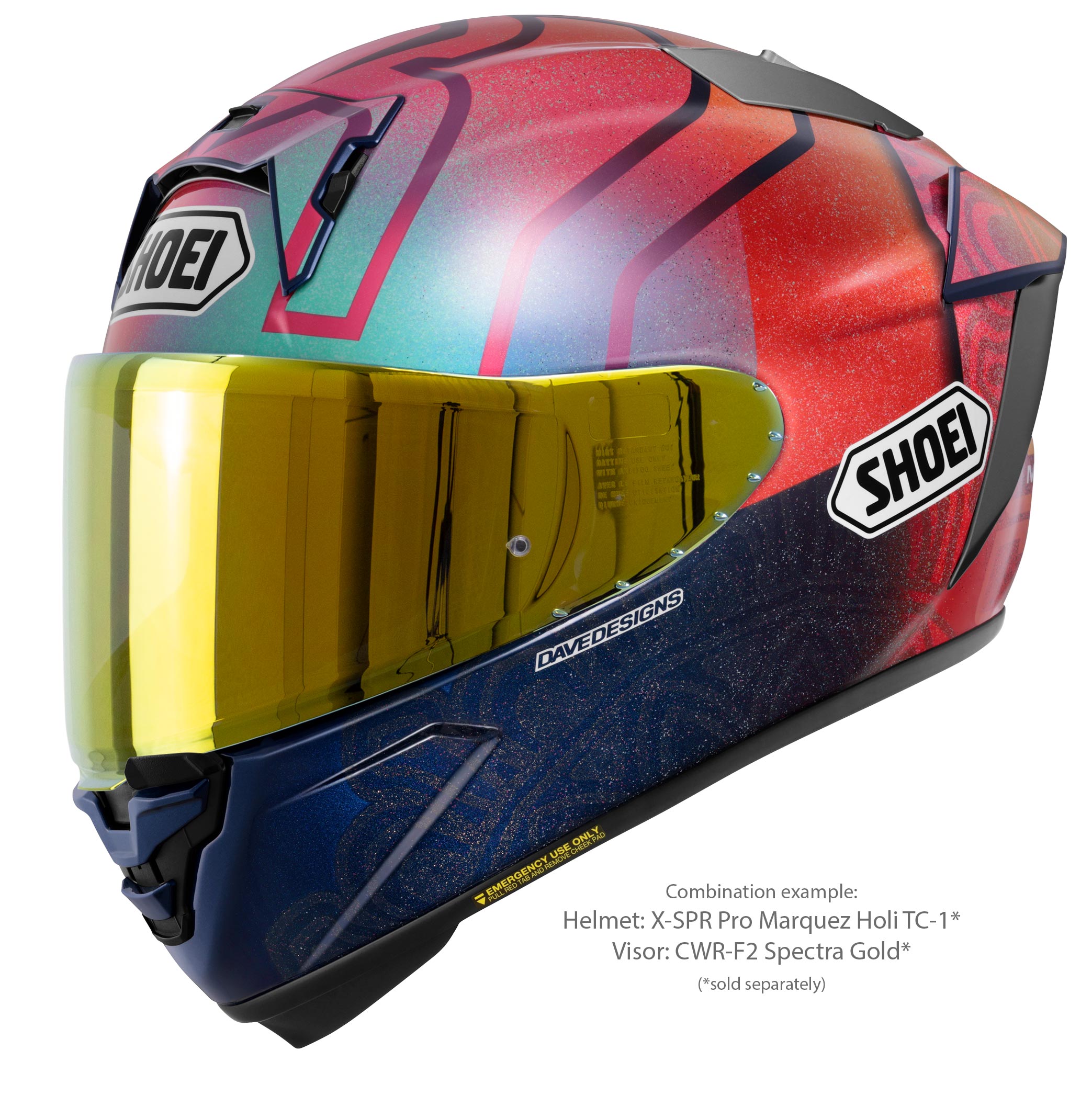 Casco Shoei X-SPR PRO Márquez Holi TC-1 Edición Limitada - Réplica de Marc Márquez India 2023 