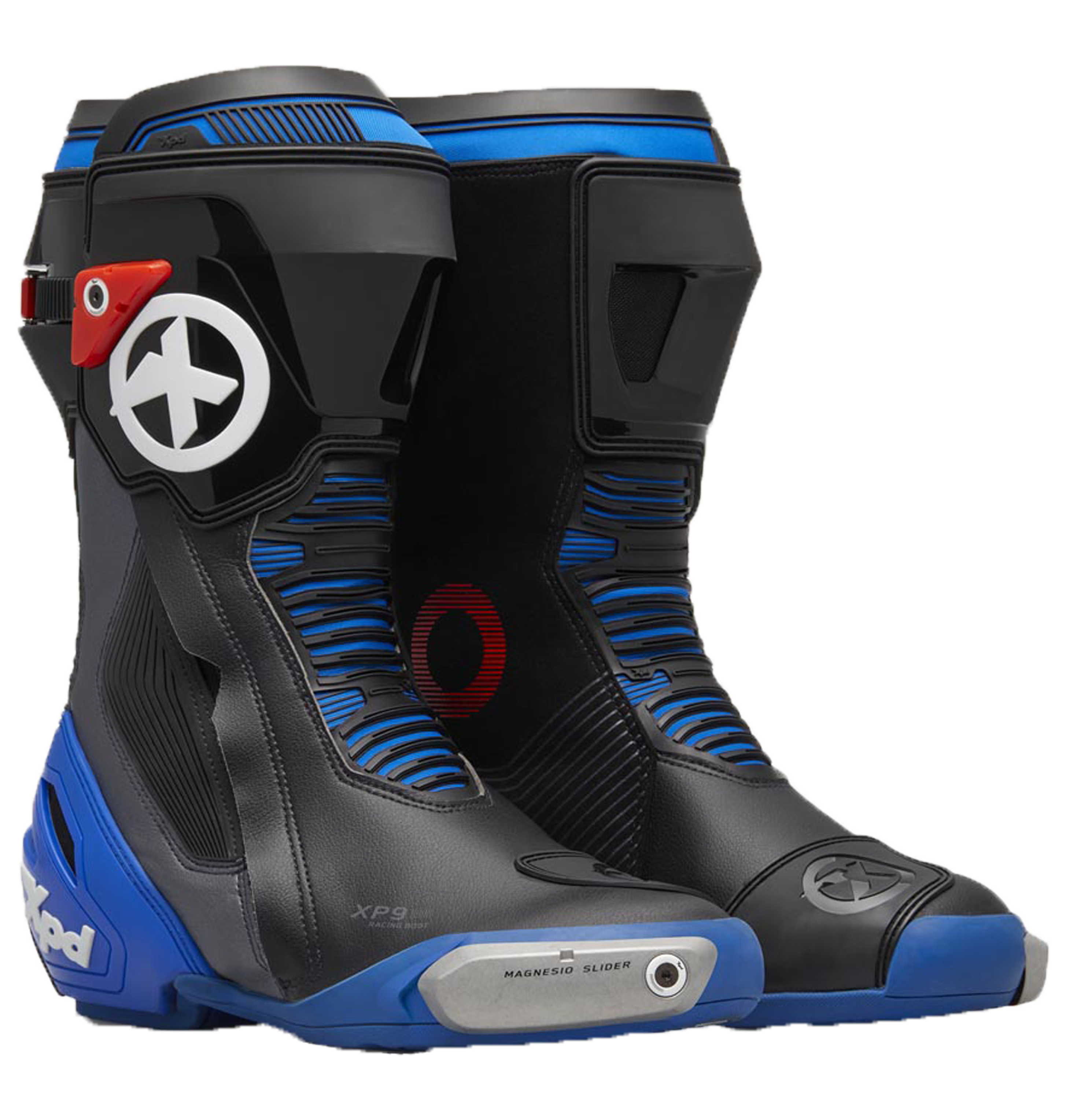 Botas de moto XPD XP9-S Racing y de calle | Hombre | Negro/Azul 