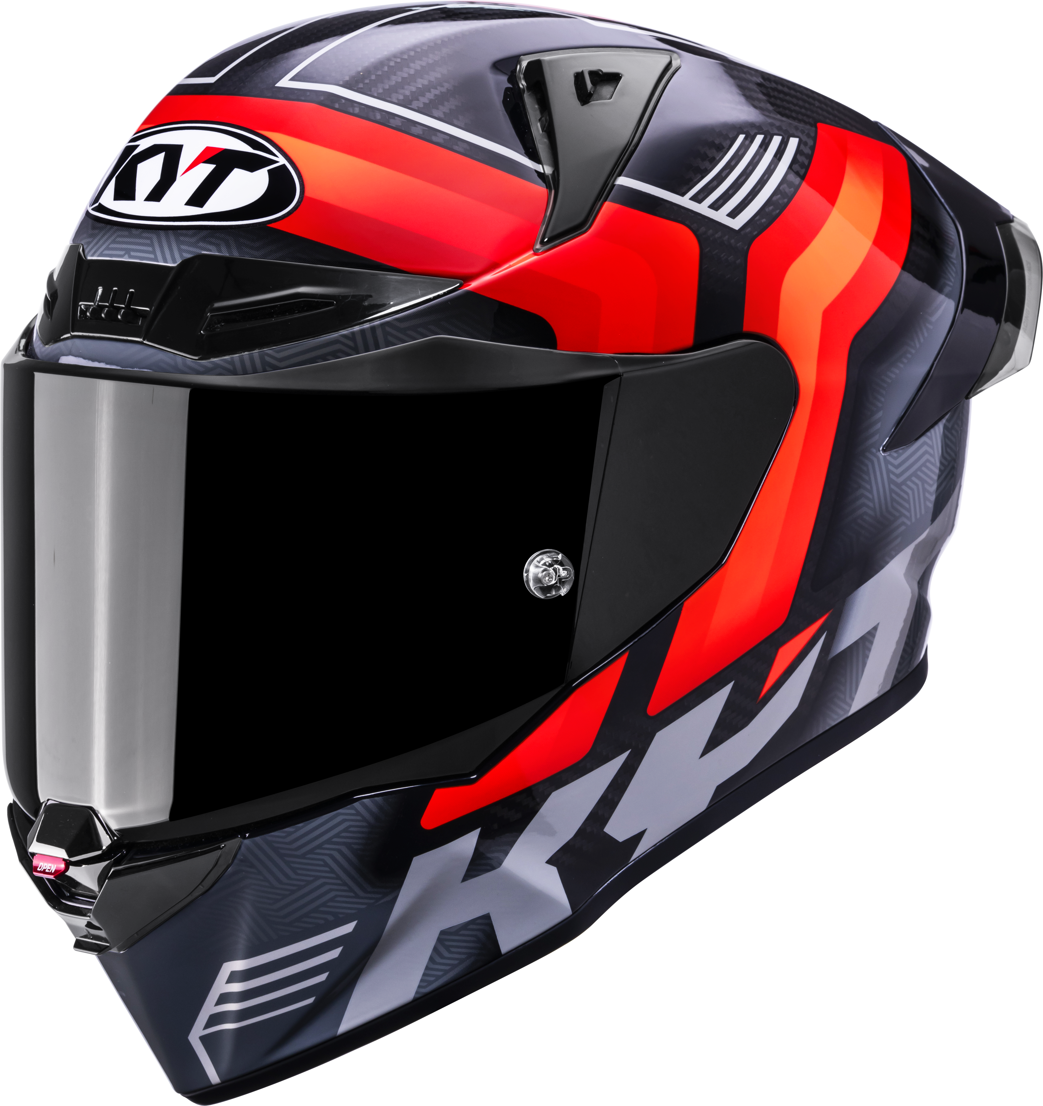 KYT R1R Casco de Carreras Carbono Acelerador Rojo Y6R10003 