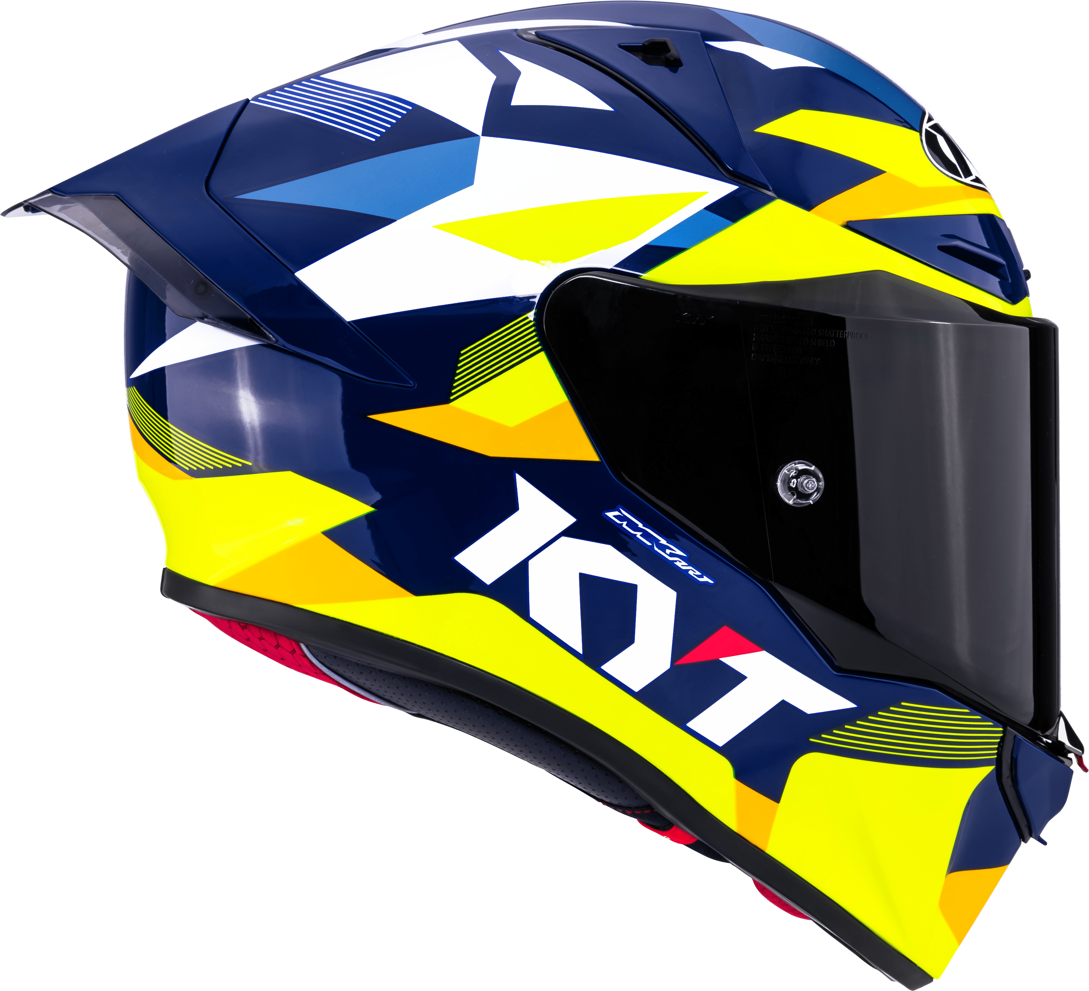 KYT R1R Casco de Carreras Carbono Diamante Azul / Amarillo Y6R10005 