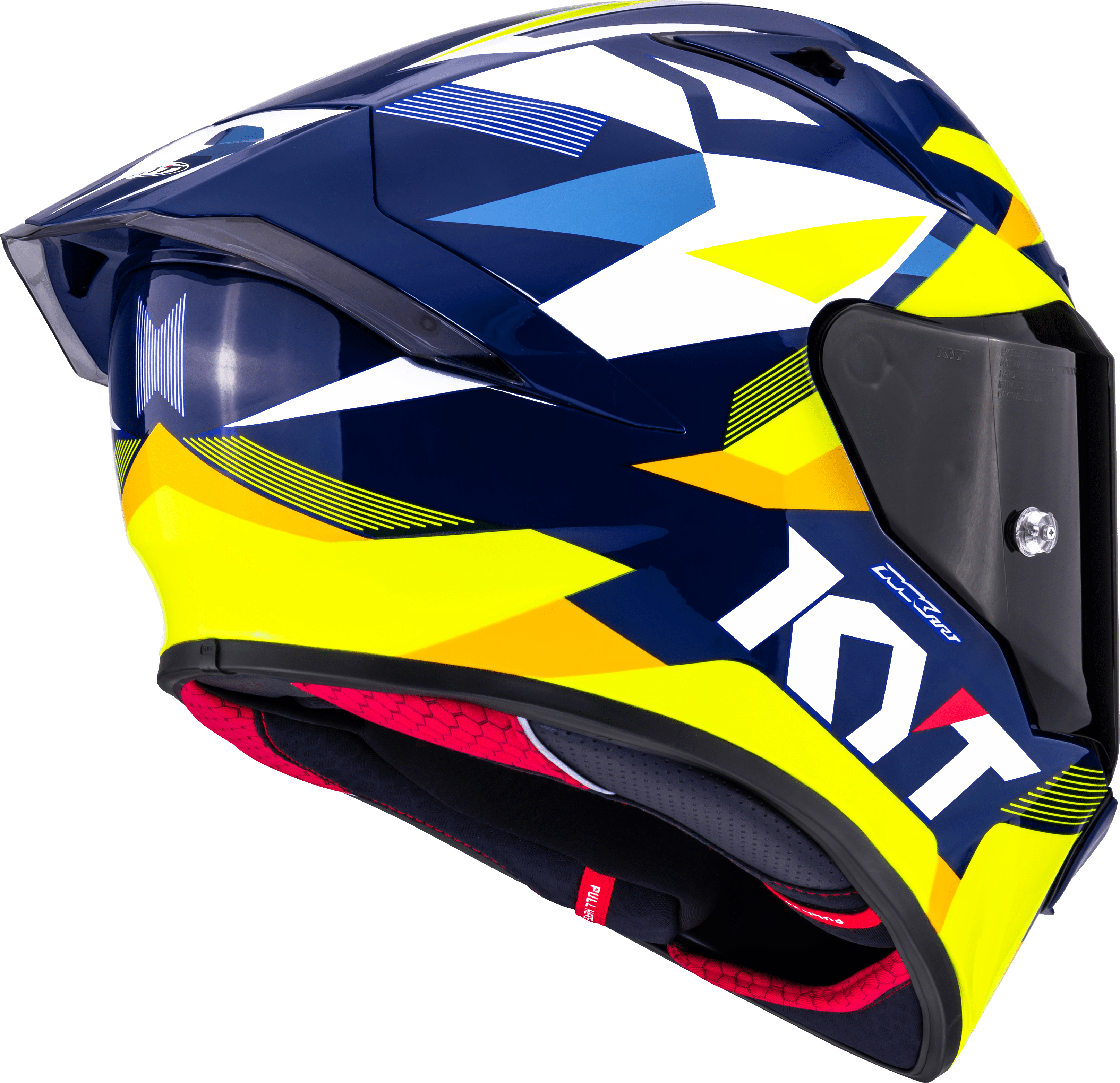 KYT R1R Casco de Carreras Carbono Diamante Azul / Amarillo Y6R10005 