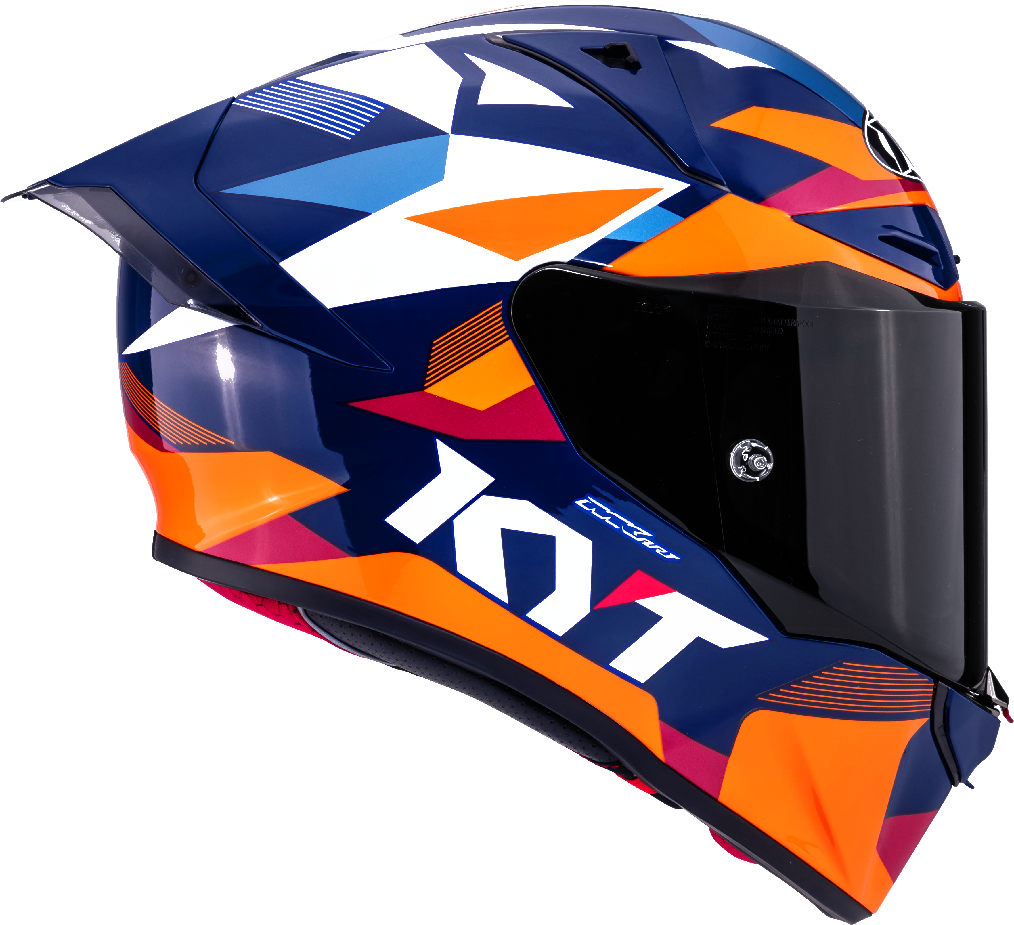 KYT R1R Casco de Carreras Carbono Diamante Azul / Naranja Y6R10006 