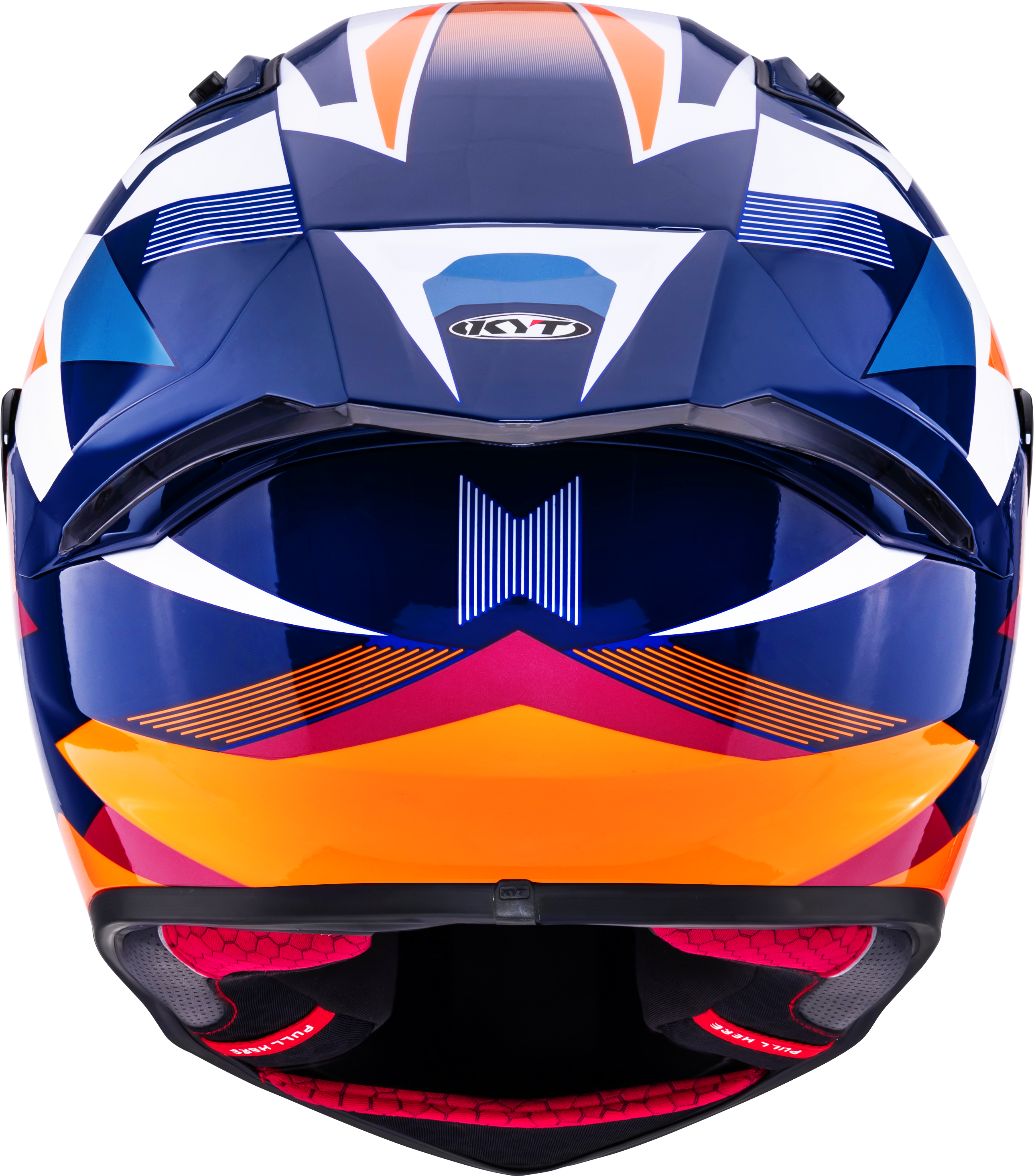 KYT R1R Casco de Carreras Carbono Diamante Azul / Naranja Y6R10006 