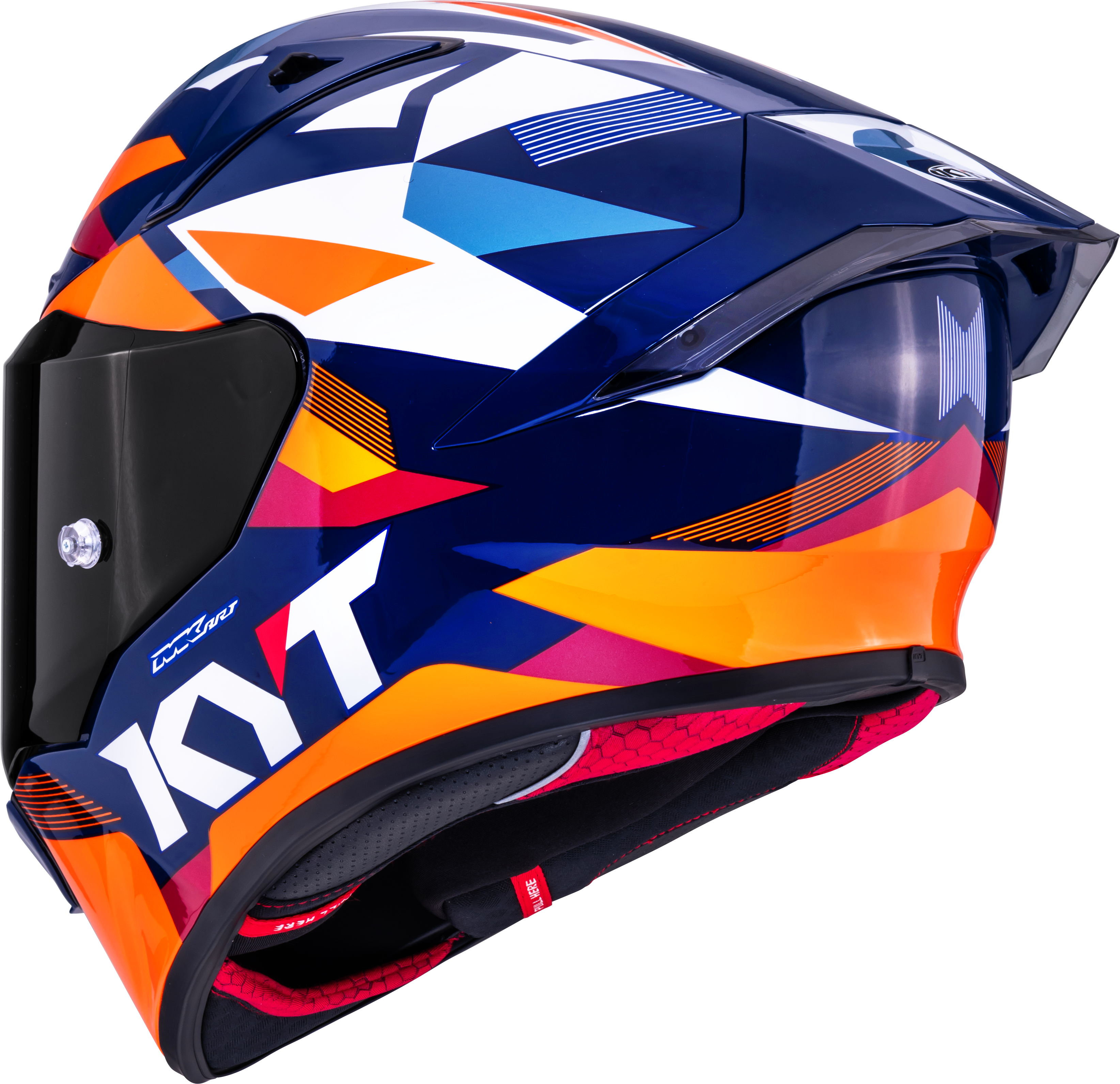 KYT R1R Casco de Carreras Carbono Diamante Azul / Naranja Y6R10006 