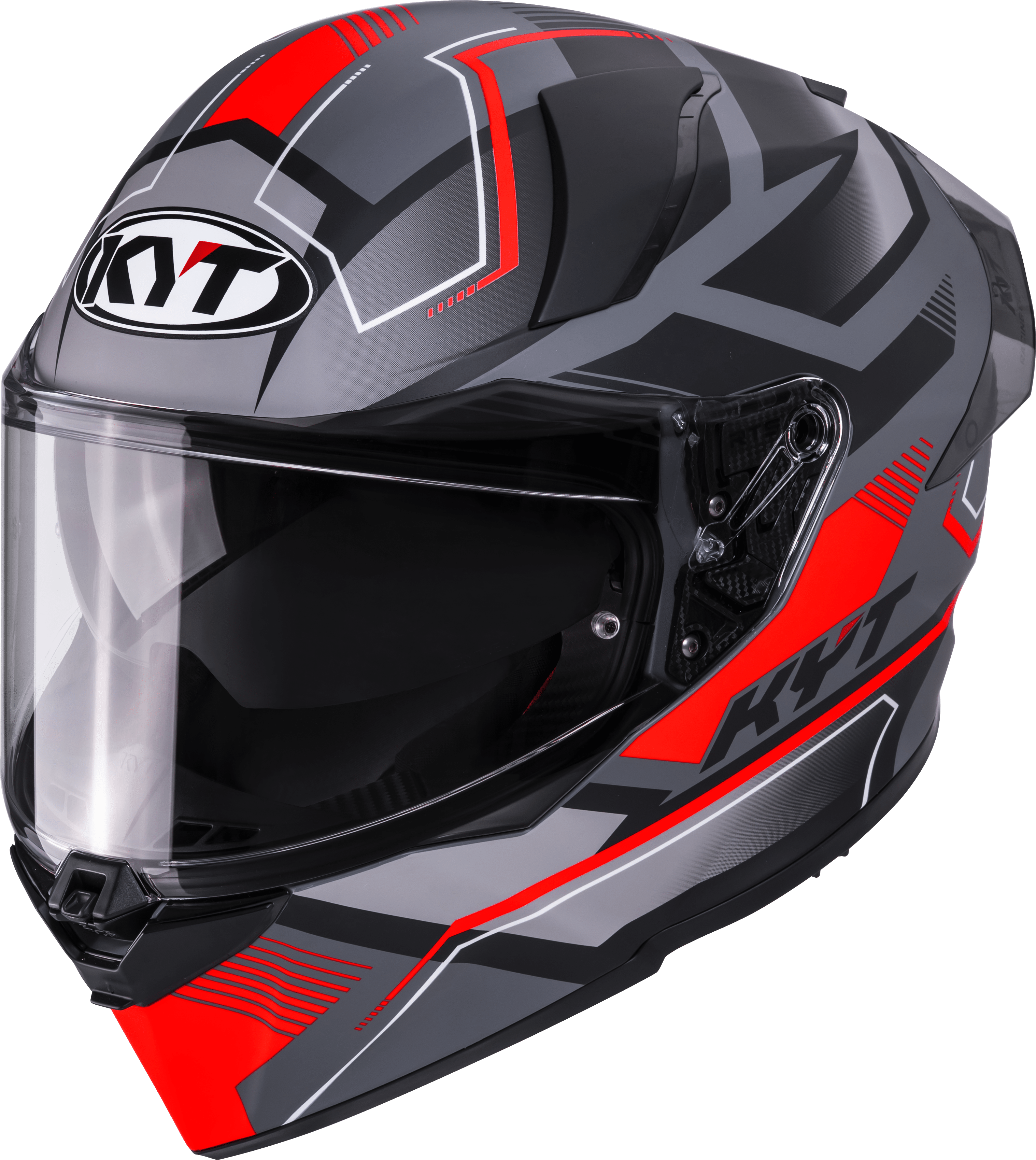 KYT R2R Casco Parsec Mate Gris / Rojo Y6R20023 