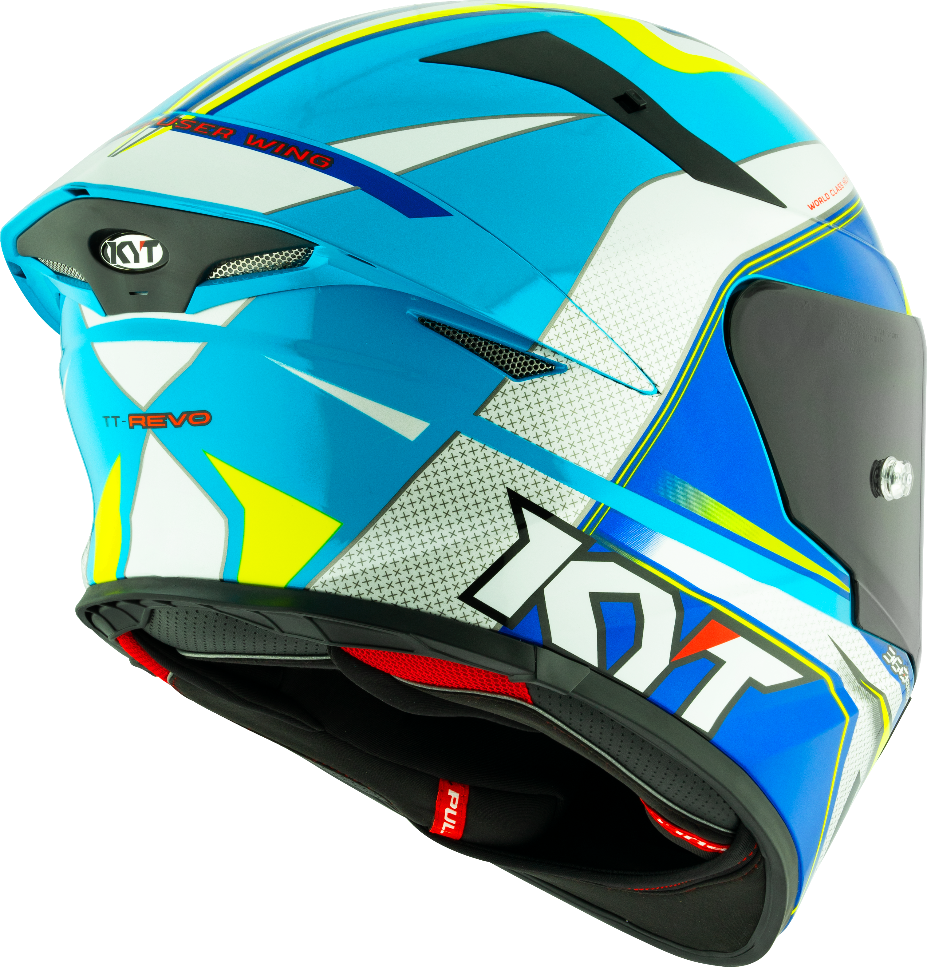 KYT TT-Revo Casco Gran Premio Blanco Azul Claro Y6TR0004 