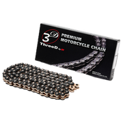 Cadena EK 520 Z/3D Negra/Dorada QX2-Ring abierta con eslabón de remache – 116 - 120 eslabones 