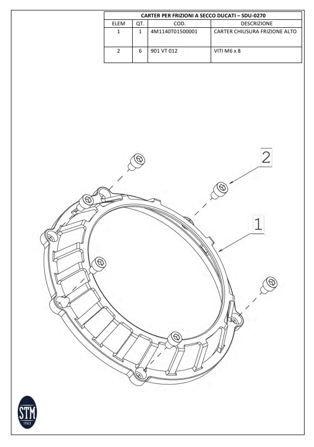 STM EVO GP embrague seco Ducati Panigale 1199/1299 KTT-0500 