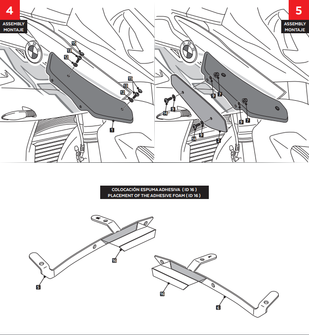 Puig Winglets Spoiler Downforce BMW S1000RR K46 (15-18) 9767 