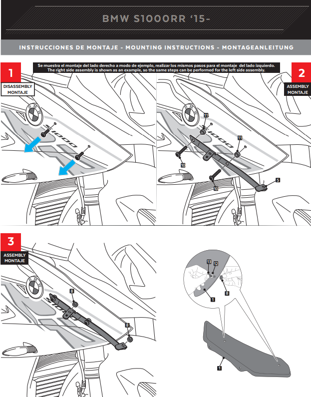 Puig Winglets Spoiler Downforce BMW S1000RR K46 (15-18) 9767 