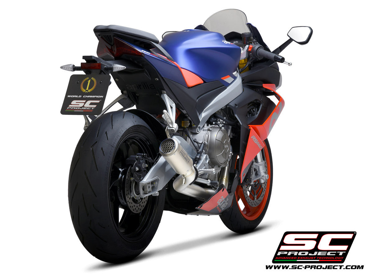 Sistema de escape completo de acero inoxidable SC-Project 2-1 CR-T para Aprilia RS 660 (20-25) 