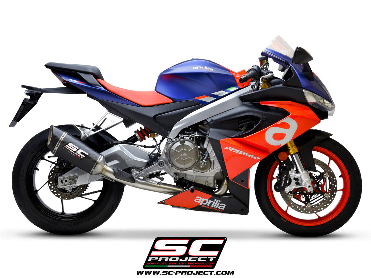 SC-Project instalación completa de acero inoxidable 2-1 SC1-R Aprilia RS 660 (20-24) A23A-KC90 