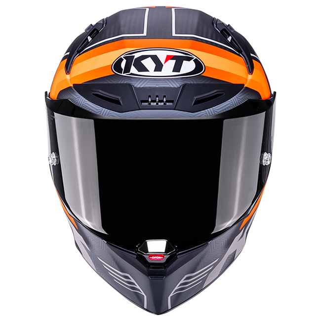 KYT R1R Casco de Carreras Carbono Acelerador Mate Naranja Y6R10001 
