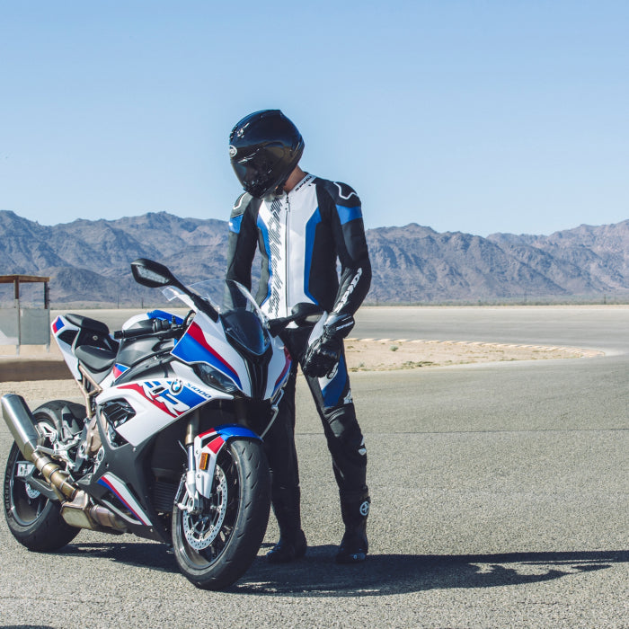 Spidi Laser Pro mono pieza Mono de cuero – Mono de carreras perforado | Hombre | Negro/Azul | Y154022 