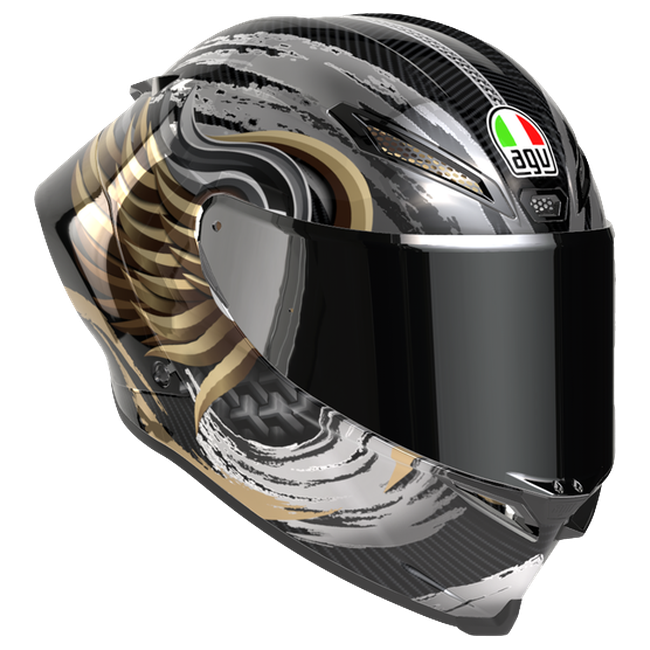 AGV Pista GP RR S Onore Carbon/Gold/Silber Integral-Rennhelm, Dreiviertelansicht