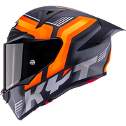 KYT R1R Casco de Carreras Carbono Acelerador Mate Naranja Y6R10001 
