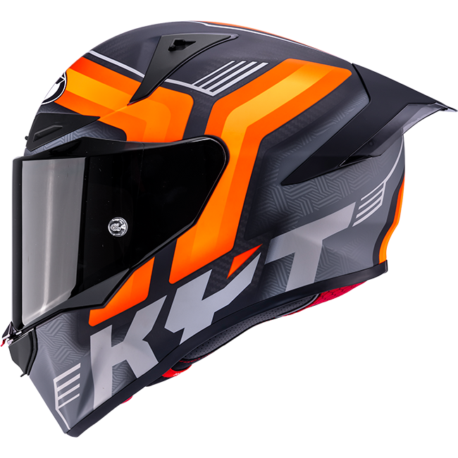 KYT R1R Casco de Carreras Carbono Acelerador Mate Naranja Y6R10001 