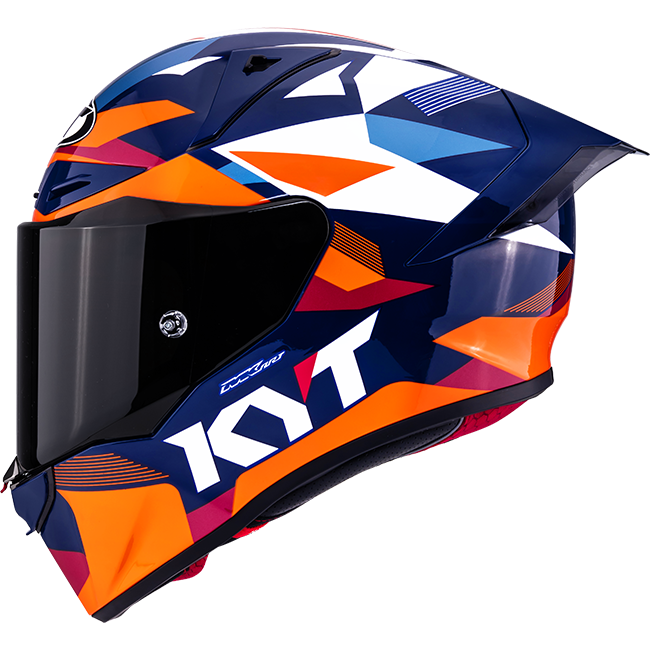 KYT R1R Casco de Carreras Carbono Diamante Azul / Naranja Y6R10006 