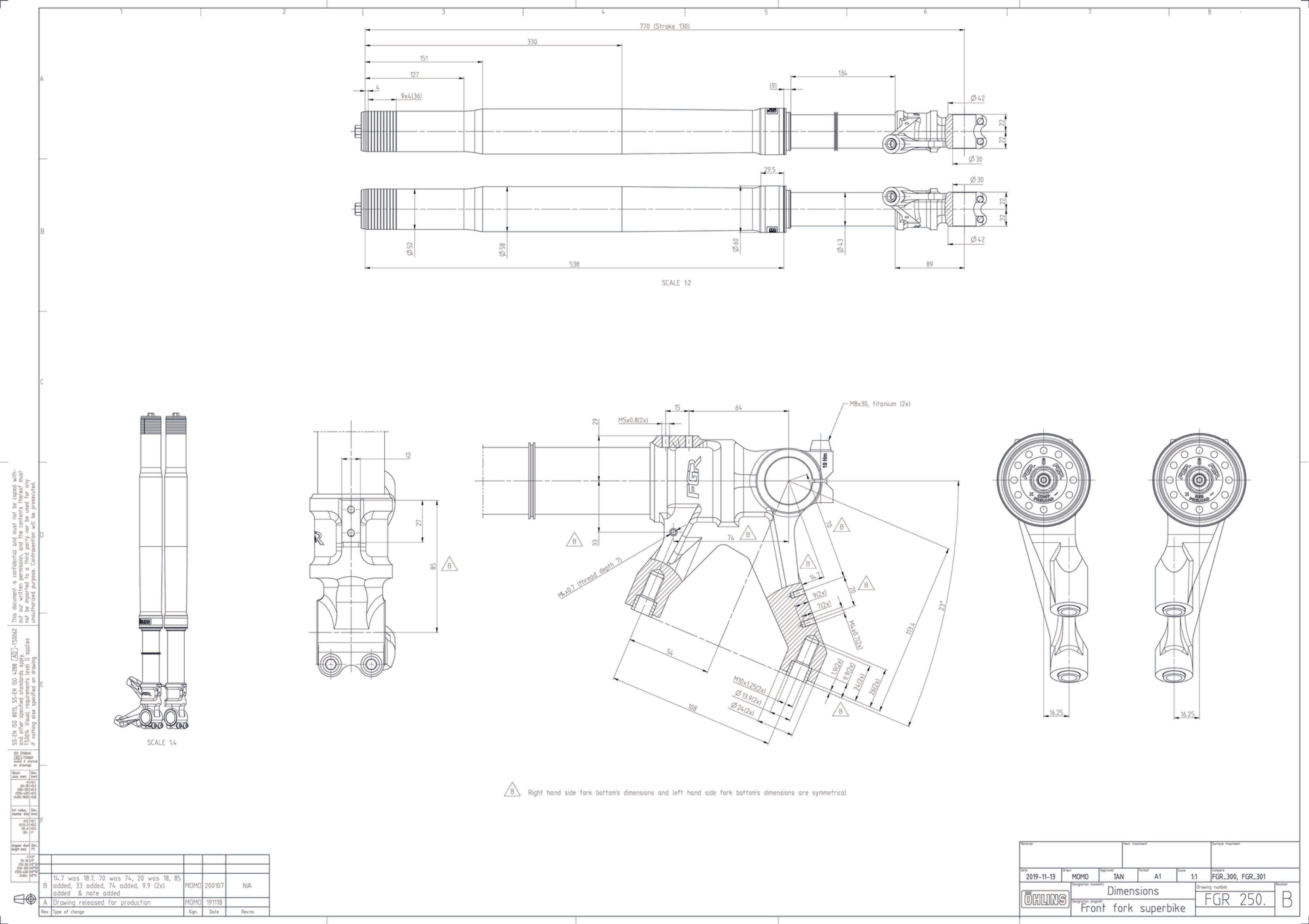 Horquilla de competición Öhlins FGR 250 USD 
