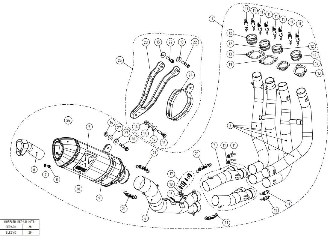 Akrapovic Evolution Line (Titanio) Kawasaki ZX-10R/RR (16-20) S-K10E9-ZC 