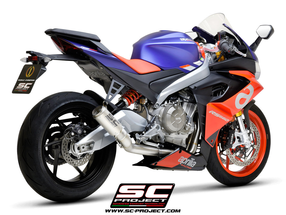 Sistema de escape completo SC-Project Titan 2-1 CR-T para Aprilia RS 660 (20-25) A23A-TC36 